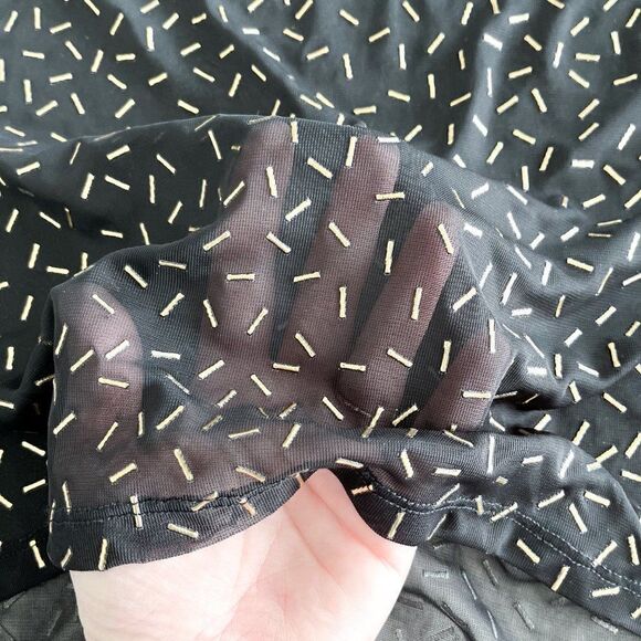 Guess // sheer top with gold accents // Size Large - Picture 4 of 5